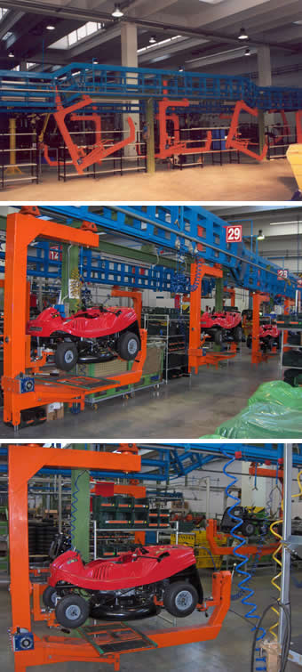 Linea assemblaggio a ganci